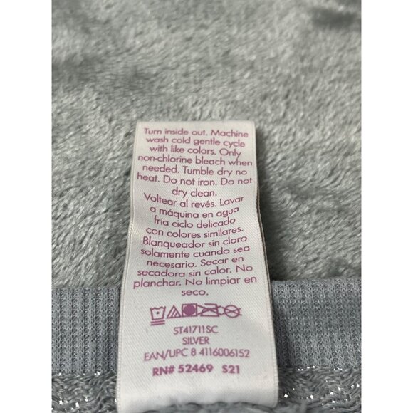 Secret Treasures "Time To Relax" Womens 2X Grey Plush Sweatshirt Sweater - Picture 5 of 10